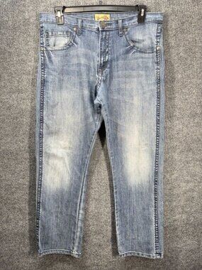 Wrangler 20X Jeans Mens 36x32 Blue Slim Straight Stretch Denim Medium Wash 44MWX